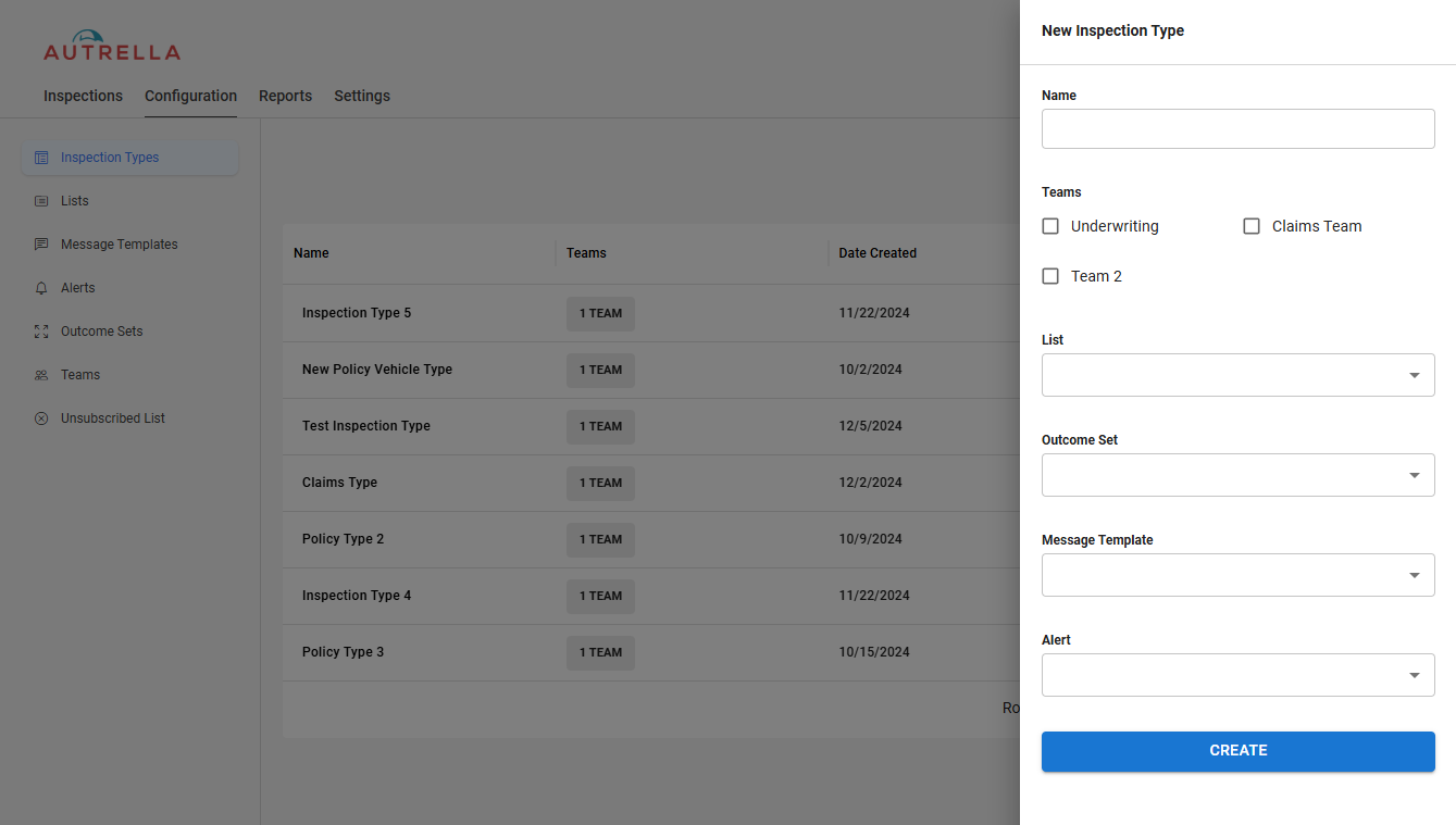 Create an inspection type